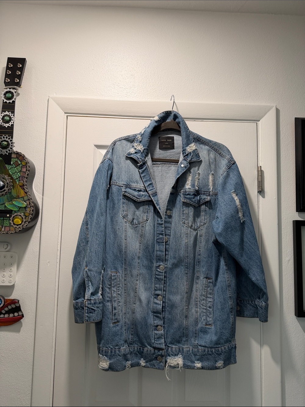 Love Tree-Light Blue longer length Denim Jacket